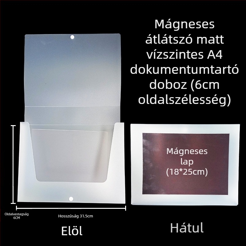 Mágneses zárú fájlbox és Kanban doboz – PP anyag, modell L-DD