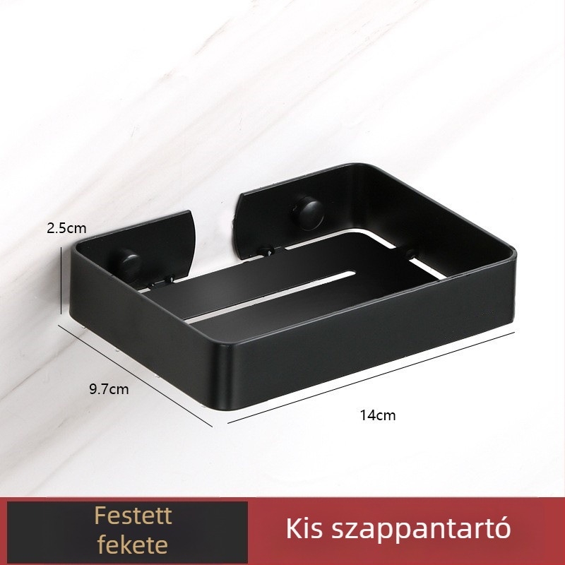 304 rozsdamentes acél sarokpolc, falra szerelhető fürdőszobába – fúrás nélkül, csiszolt fekete felülettel, 15 kg teherbírás, Nijia