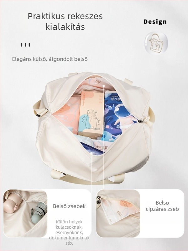 Uniszex nagy kapacitású utazótáska edzőteremhez, tároláshoz és úszáshoz – minimalist dizájn