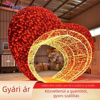 LED szív alakú ív – 3D dekoratív lámpa kültéri használatra, nagy fényű dísz parkokhoz és bevásárlóközpontokhoz