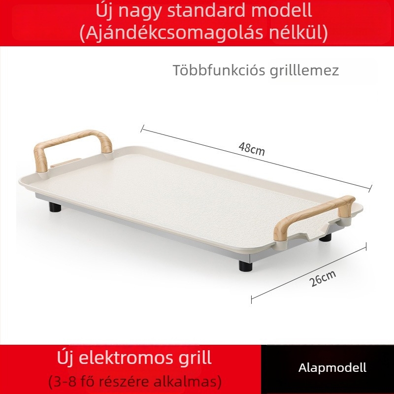 Otthoni használatra szánt elektromos füstmentes grillsütő serpenyő, tapadásmentes felülettel, koreai stílusú, mindent egyben grill és halas serpenyő