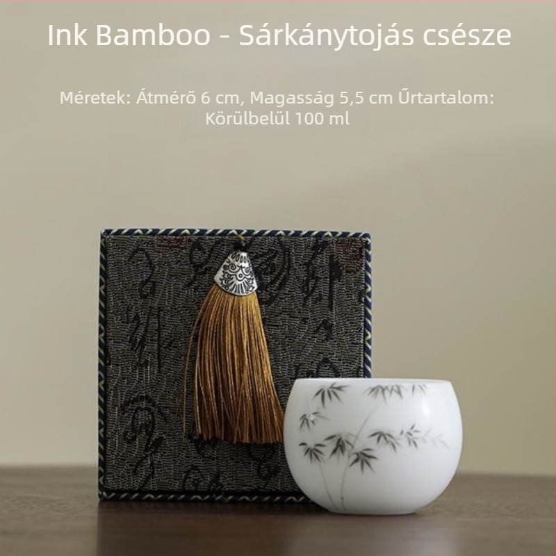 Jégkristály porcelán mestercsésze teához Kung-Fu, egyedi porceláncsésze, elegáns üzleti ajándék díszdobozban