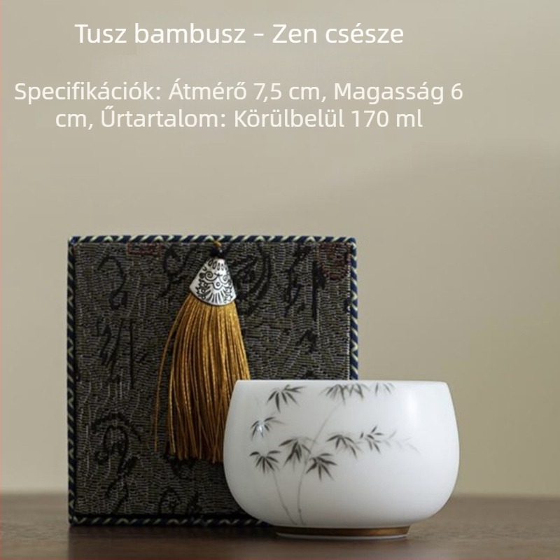 Jégkristály porcelán mestercsésze teához Kung-Fu, egyedi porceláncsésze, elegáns üzleti ajándék díszdobozban