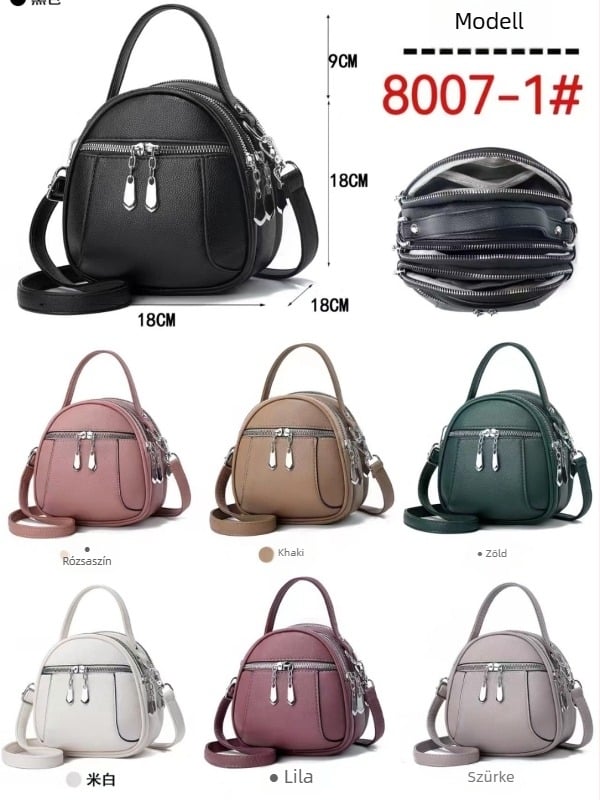 Daiziya női PU bucket táska, közepes méret, cipzárral záródó, puha bőr, belső zsebek, egy vállpánt