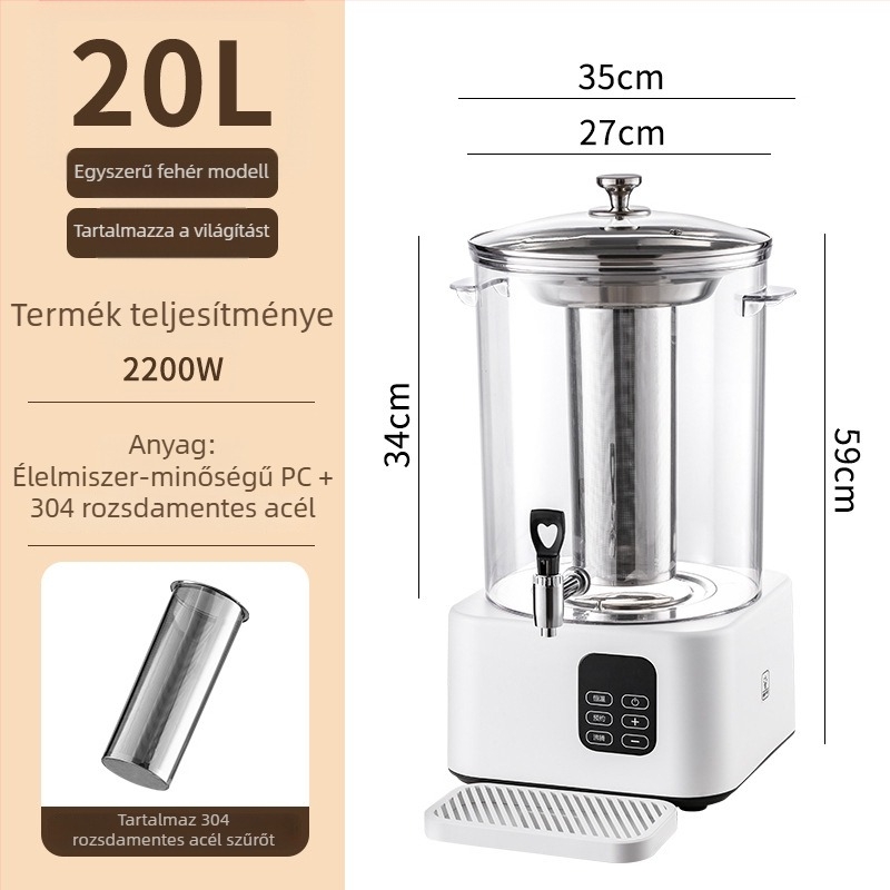 Elektromos teafőző kanna – okos tea készülék nagy kapacitású szűrőedénnyel, otthoni és kereskedelmi használatra milk tea üzletekben