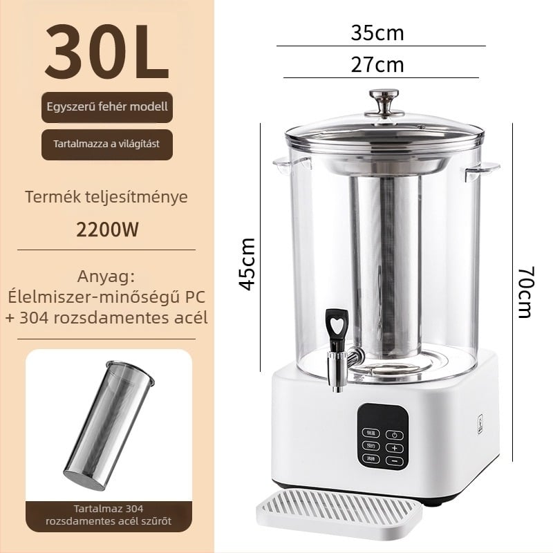 Elektromos teafőző kanna – okos tea készülék nagy kapacitású szűrőedénnyel, otthoni és kereskedelmi használatra milk tea üzletekben