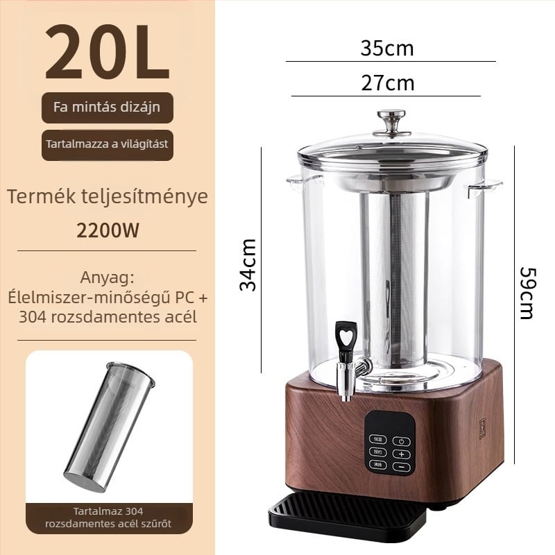 Elektromos teafőző kanna – okos tea készülék nagy kapacitású szűrőedénnyel, otthoni és kereskedelmi használatra milk tea üzletekben