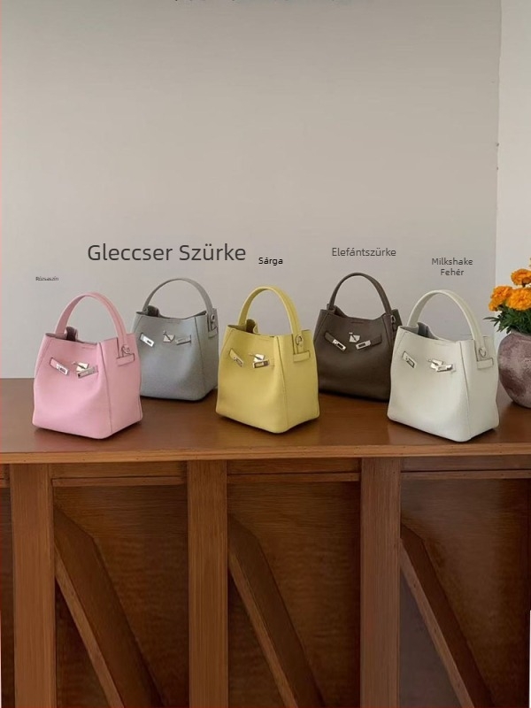 Felsőréteg marhabőr bucket táska – valódi bőr, női kézitáska vállon vagy crossbody-stílusban, mindennapi használatra