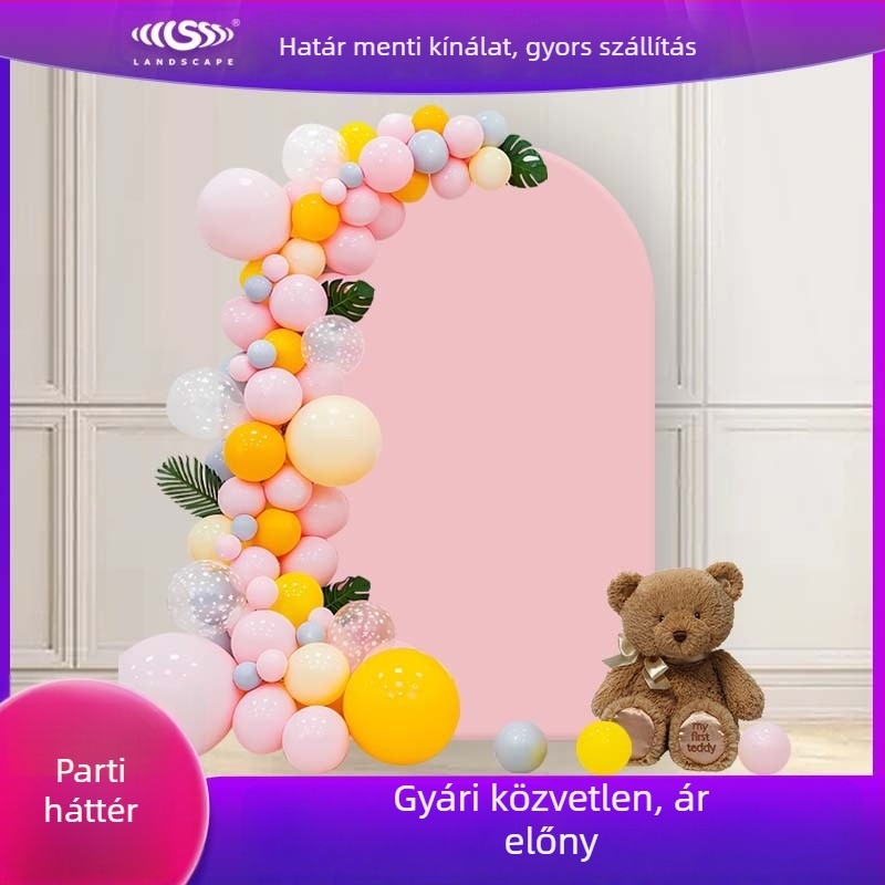 Megvastagított, nagy rugalmasságú esküvői boltív takaró, fotóháttér születésnapi eseményekhez, félkör alakú háttér