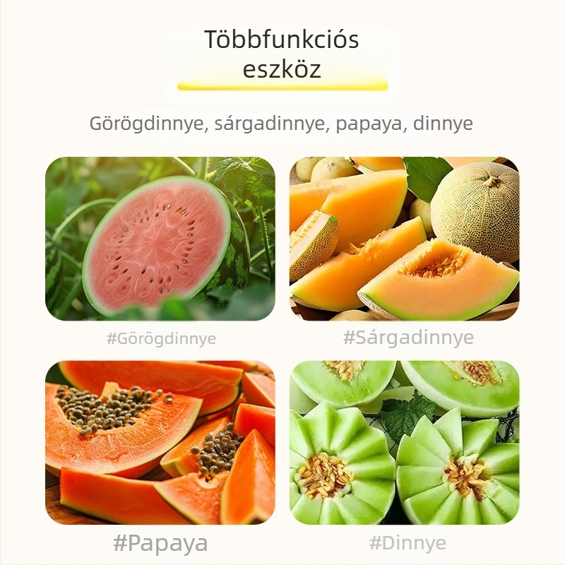 Kétfejű rozsdamentes acél dinnyevágó villa és gyümölcsfelosztó