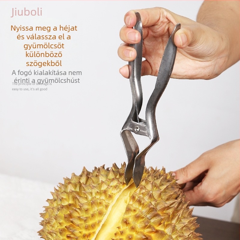 Durian nyitó és hámozó eszköz – rozsdamentes acélból készült fogó