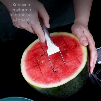 Rozsdamentes acél kettős fejű dinnyeszeletelő és gyümölcs szeparáló, multifunkcionális szeletelő