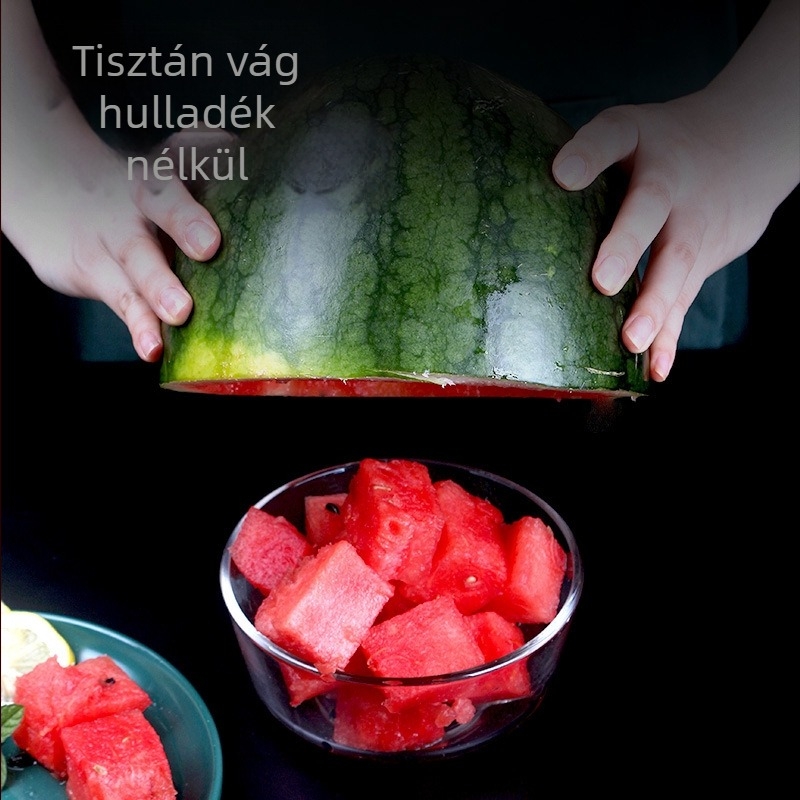 Rozsdamentes acél kettős fejű dinnyeszeletelő és gyümölcs szeparáló, multifunkcionális szeletelő