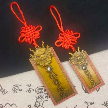 Qinglong márkájú festett ötvözet kínai csomó medál, nappali dekoráció, kézzel készült