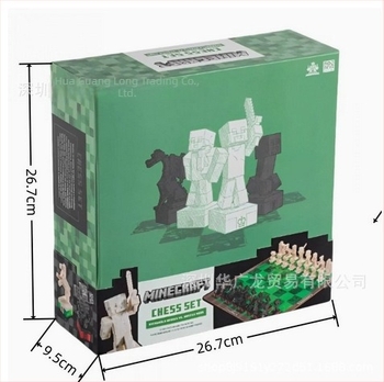 Minecraft Edition sakk – MC téma Steve figura, játék blokkokból álló puzzle, születésnapi ajándék