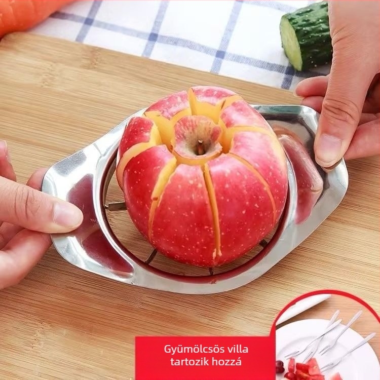 BGF Rozsdamentes acél almavágó készülék magkivétellel, hámozóval és szeletelővel – gyümölcs elválasztó