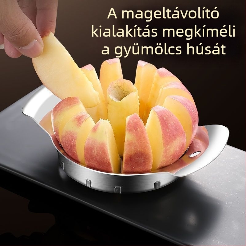 Rozsdamentes acélból készült almavágó és magkivágó készlet – nagy méretű, többfunkciós gyümölcsszeletelő és magkiválogató háztartási használatra
