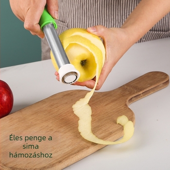 Teleszkópos gyümölcsmag-eltávolító, alma- és körtemagkivágó, rozsdamentes acél, 2-in-1 hámozó