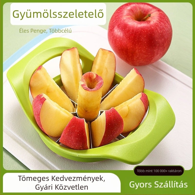 Nagy méretű almaszelető 8-részes – gyümölcs szeletelő almákhoz és körtékhez, ABS műanyagból