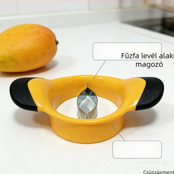 Rozsdamentes acél mangómag-eltávolító és szeletelő – multifunkcionális konyhai eszköz, egygombos működés