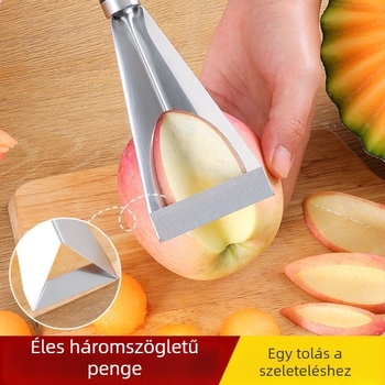 Rozsdamentes acél gyümölcsszobrászati kés elegáns tálaláshoz; háromszög alakú nyomókés almákhoz