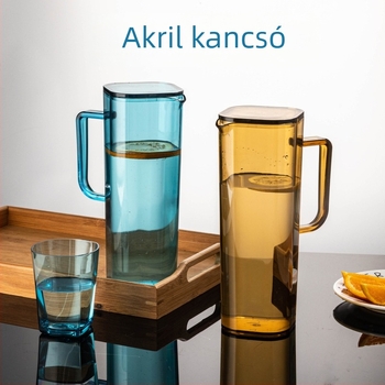Akril hidegvíz-palack, hőálló, nagy kapacitású, PC-plasztik, modern minimalist design otthonra vagy étterembe