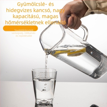 Akril hidegvíz-palack, hőálló, nagy kapacitású, PC-plasztik, modern minimalist design otthonra vagy étterembe
