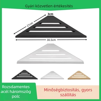 304 rozsdamentes acél háromszög sarok polc a fürdőszobába, falra szerelhető