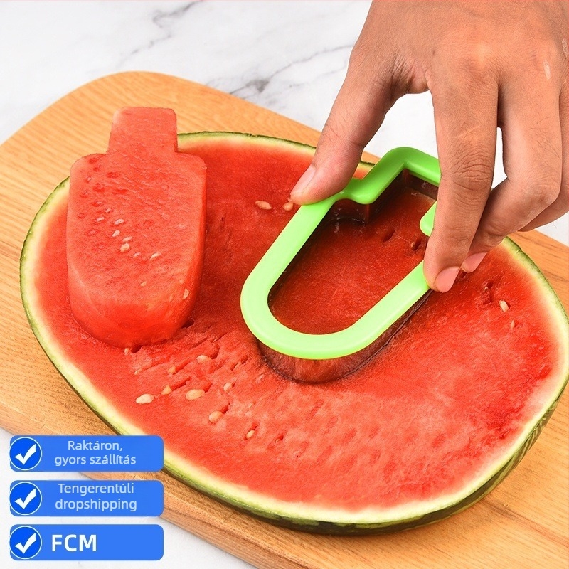 Rozsdamentes acél dinnyeszeletelő, popsicle-formájú vágó és dinnyés fagylalt forma