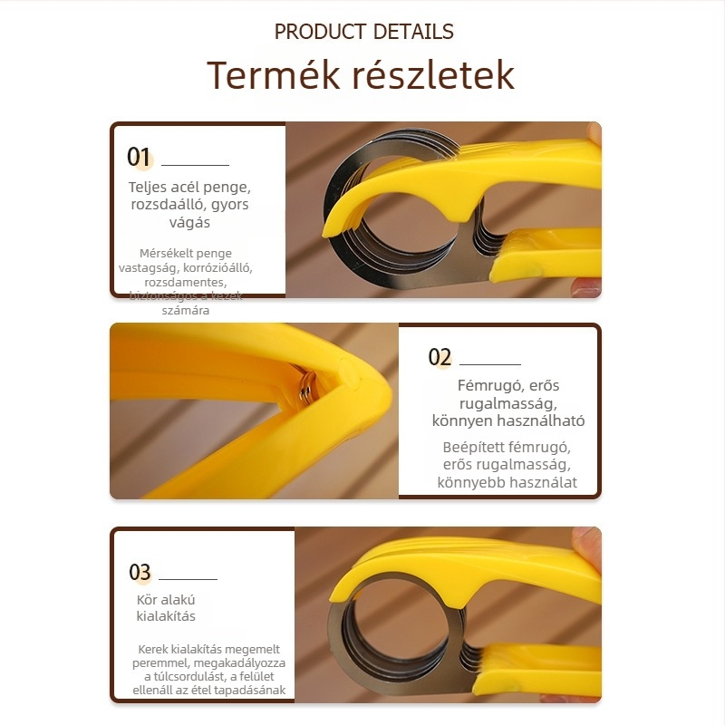 Rozsdamentes acélból készült banán eszköz – gyümölcs szeparátor és vágó kés