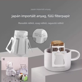 Függő fülű kávéfilterek, papíralapú filterek kézi leöntéshez, 9 × 7,5 cm, 50 db