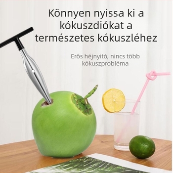 Rozsdamentes acélból készült kókuszlyukasztó zöld kókuszokhoz, automatikus gyors nyitóeszköz