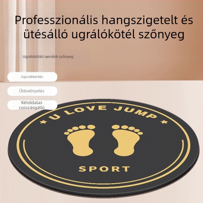 Kör alakú beltéri edzésmatrac ütéscsillapító résszel ugrálókötélhez, csúszásmentes és halk jóga matrac