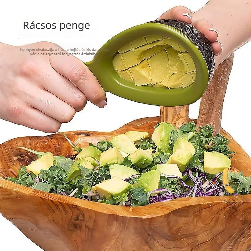 304 rozsdamentes acél avokádóvágó, avokádóhús szeparátor, kiwi szeletelő és gyümölcssaláta tál szeparáló