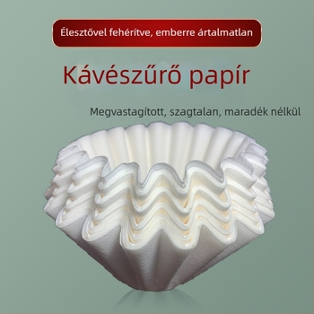 B02 Amerikai tál alakú kávéfilter és filterpapír, fehér, 185×50 mm, hullámos, 2–4 csésze