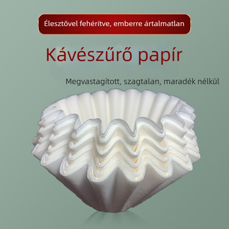 B02 Amerikai tál alakú kávéfilter és filterpapír, fehér, 185×50 mm, hullámos, 2–4 csésze