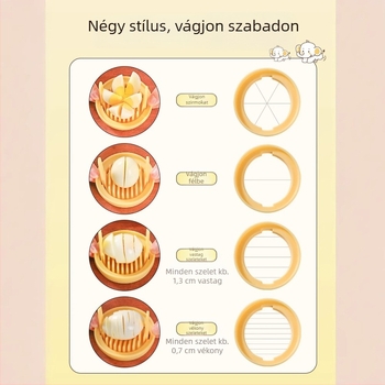 Többfunkciós tojásvágó – Négy az egyben konyhai eszköz rozsdamentes acélból