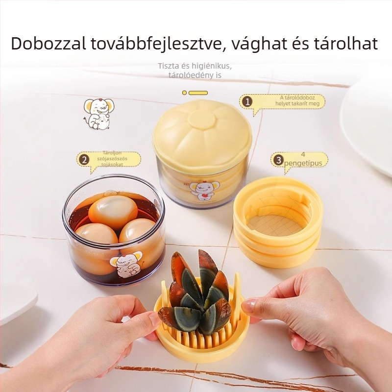 Többfunkciós tojásvágó – Négy az egyben konyhai eszköz rozsdamentes acélból