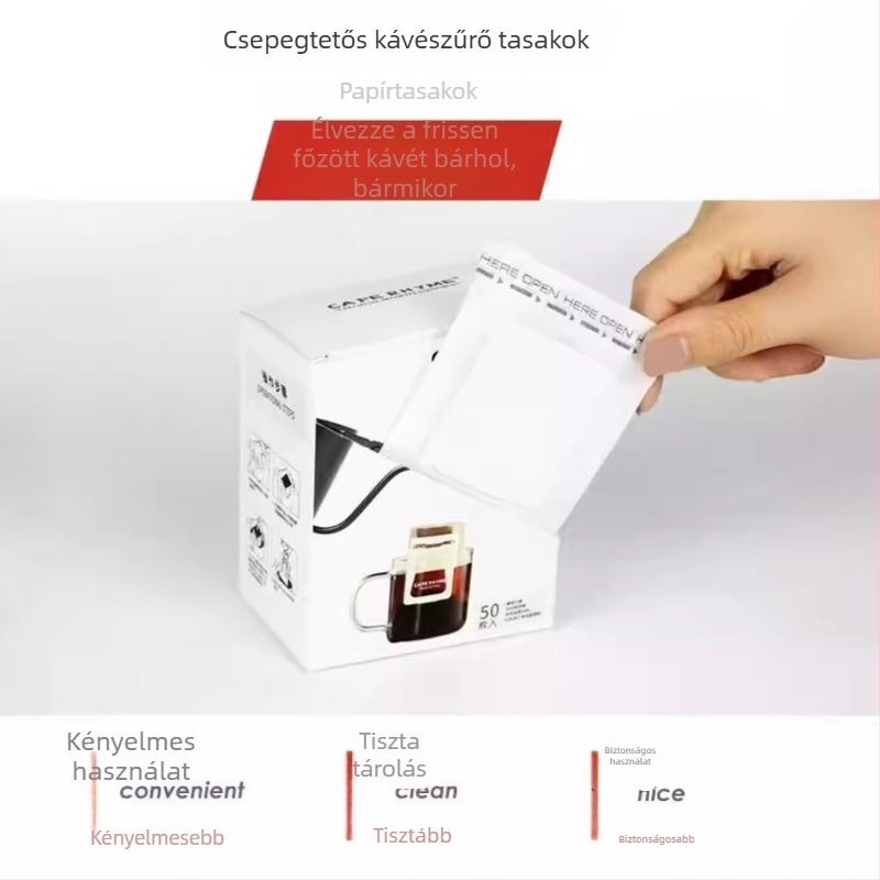Drip kávé filter tasakok, anyag, filterpapír kézi készítéshez, belső tasakok