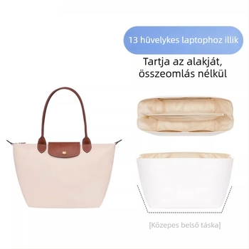 Longchamp-kompatibil belső liner táska, közepes méret, DuPont papírral vízálló, könnyű mini tároló kozmetikumokhoz