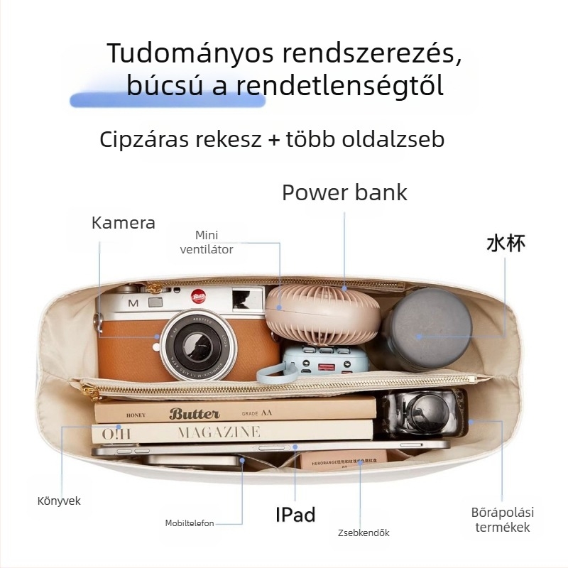 Longchamp-kompatibil belső liner táska, közepes méret, DuPont papírral vízálló, könnyű mini tároló kozmetikumokhoz