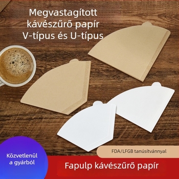 V60-hoz tervezett ventilátor alakú kávéfilter papír, kúpos alakú szűrő kávéfőzőkhöz