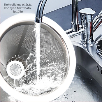 Muzi 304 rozsdamentes acél kettős rétegű kávéfiltro V60-hoz, ultrafin sűrű szűrő, papír nélkül