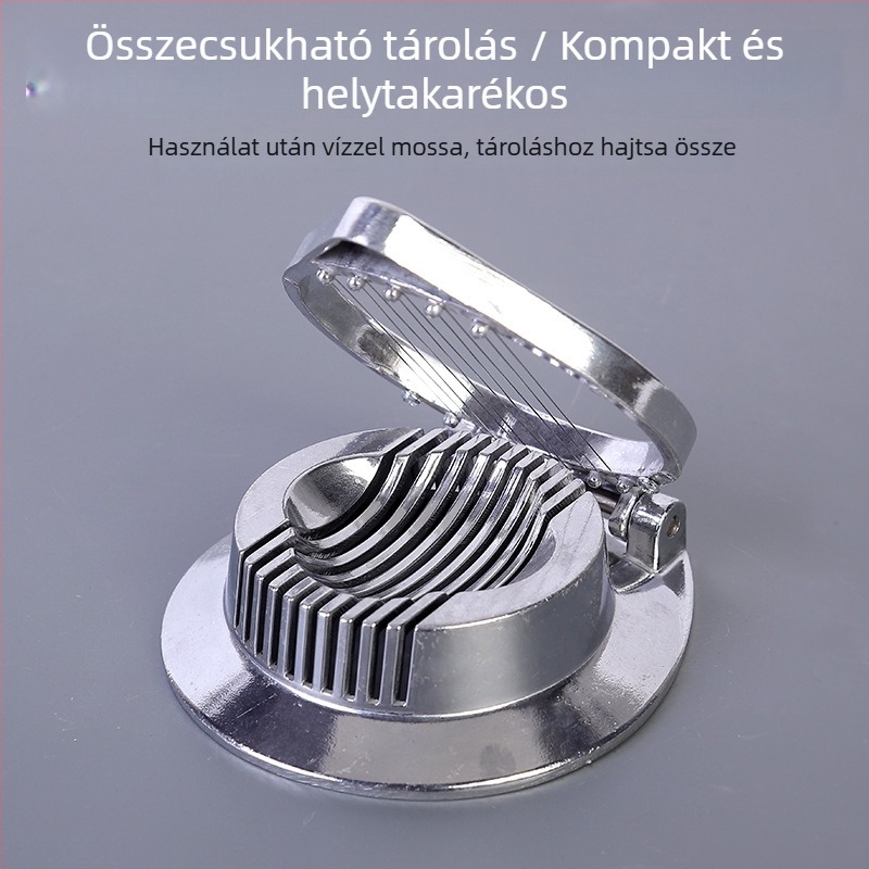 Alumínium ötvözetű tojásvágó háztartási és kereskedelmi használatra, hatszeletes tojásvágó