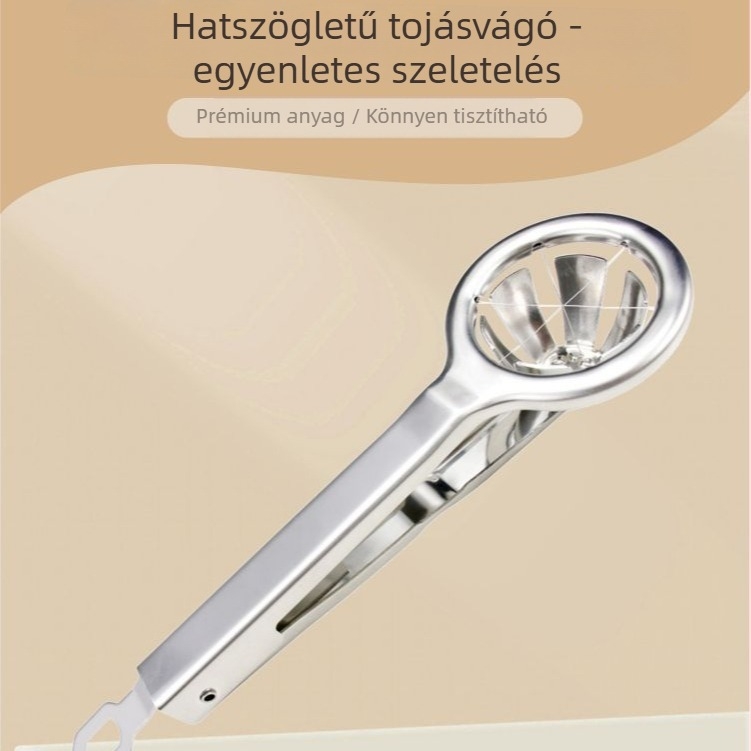 304 rozsdamentes acél tojásvágó, multifunkcionális, otthoni használatra