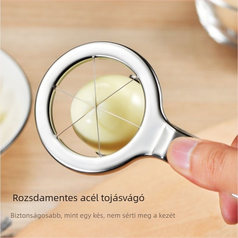 304 rozsdamentes acél tojásvágó, multifunkcionális, otthoni használatra