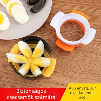 3-in-1 tojás szeletelő, szeletelésre és félbevágásra, sokoldalú tojásvágó