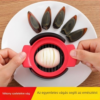 3-in-1 tojás szeletelő, szeletelésre és félbevágásra, sokoldalú tojásvágó