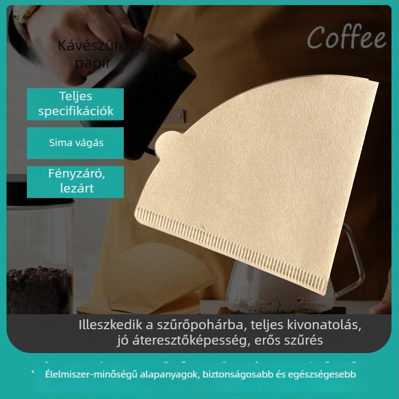 Kónikus alakú, egyszer használatos kávéfőző filterpapír, élelmiszer-minőségű