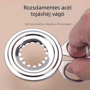 Rozsdamentes acél tojáshéj vágó és tojásnyitó, otthoni konyhai eszköz, kreatív tojásszeparáló